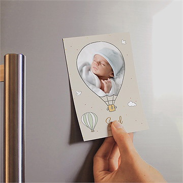 Remerciement naissance jolie montgolfière - Mise en situation