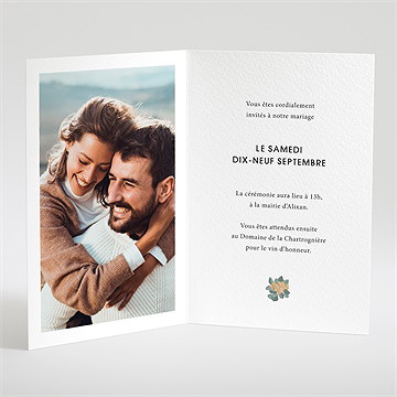 Faire-part mariage lovely bracelet - Intérieur de la carte