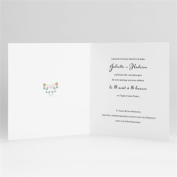 Faire-part mariage notre sweet love - Intérieur du faire-part