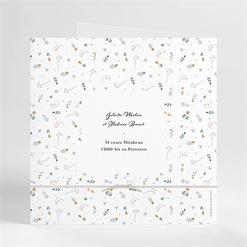 Faire-part mariage notre sweet love - Dos du faire-part