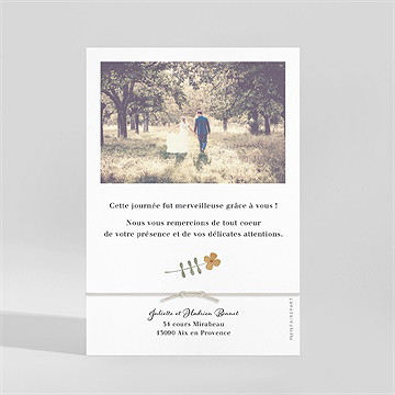 Remerciement mariage notre sweet love bracelet - Dos du remerciement