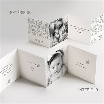 Faire-part naissance notre fierté - Intérieur du faire-part