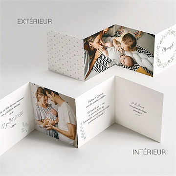 Faire-part naissance doux message - Intérieur du faire-part