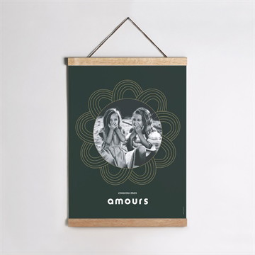 Affiche naissance sur son couffin dorure