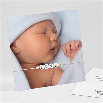 Remerciement naissance esquisse végétale bracelet