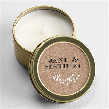 Bougie mariage kraft en folie