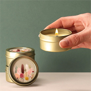 Bougie mariage notre bouquet champêtre - Bougie allumée