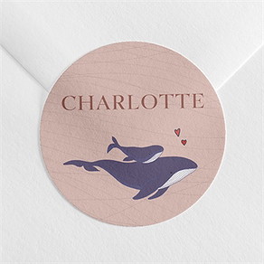 Sticker naissance jolie baleine