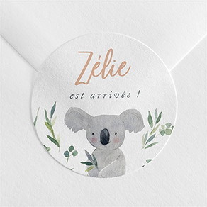 Sticker naissance koala en folie