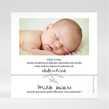 Remerciement naissance poésie bracelet - Dos du remerciement