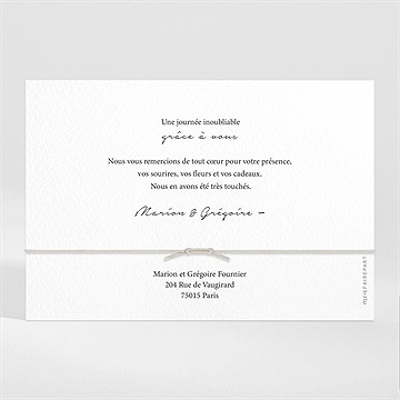 Remerciement mariage epuré bracelet - Dos du remerciement