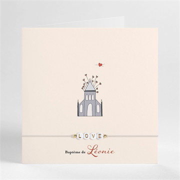 Faire-part de baptême lovely vintage