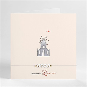 Faire-part de baptême lovely vintage