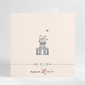 Faire-part de baptême lovely vintage