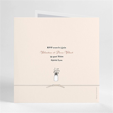 Faire-part de baptême lovely vintage - Dos du faire-part