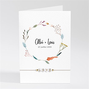 Faire-part mariage art champêtre bracelet