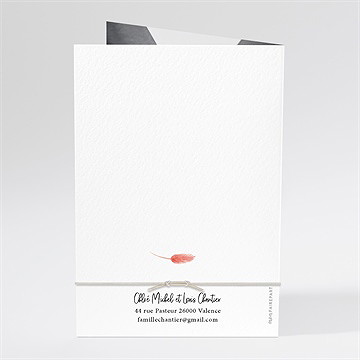 Faire-part mariage art champêtre bracelet - Dos du faire-part