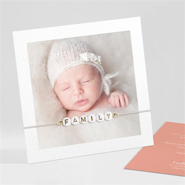 Remerciement naissance simple incrustation bracelet