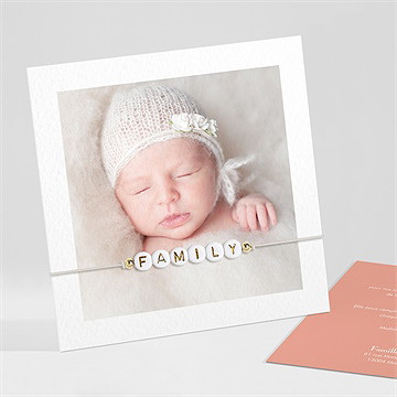 Remerciement naissance simple incrustation bracelet