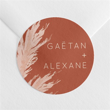 Sticker mariage terracotta pampa