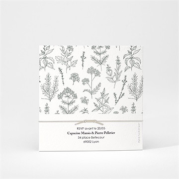 Faire-part de baptême voeux et jouy - Dos du faire-part