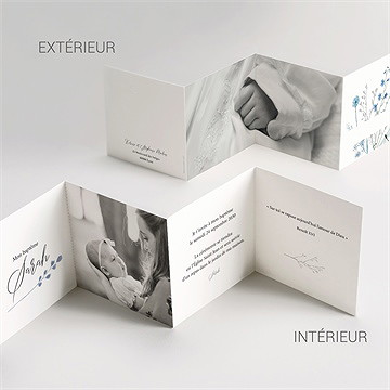 Faire-part de baptême baptême champêtre - Vue d'ensemble