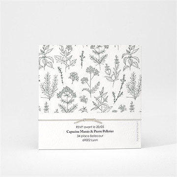 Faire-part communion rayonnement - Dos du faire-part