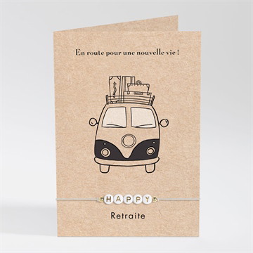Carte invitation départ à la retraite en route