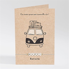 Carte invitation départ à la retraite en route
