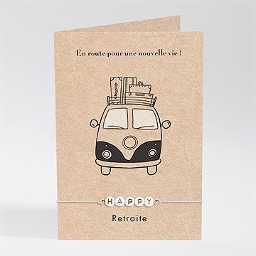 Carte invitation départ à la retraite en route
