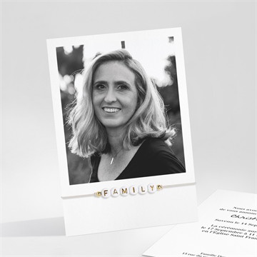 Faire-part décès souvenir portrait dorure