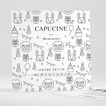 Invitation anniversaire jeux de coloriage et bracelet