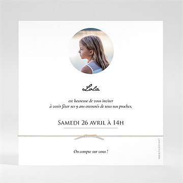 Invitation anniversaire elegance en photo - Dos de l'invitation