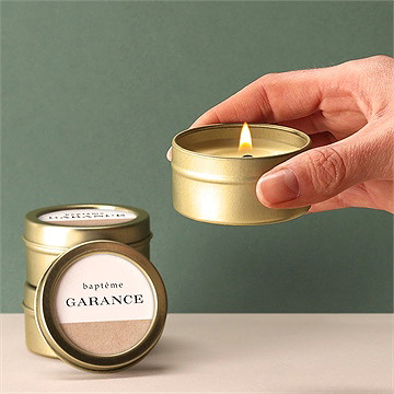 Bougie baptême essentiel sacré - Bougie allumée