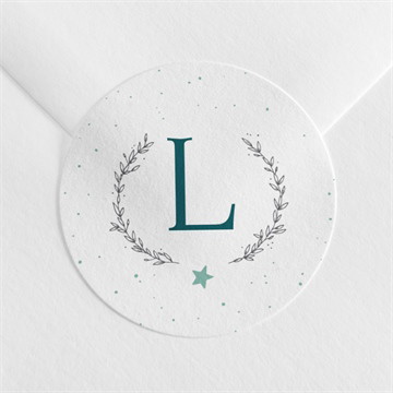 Sticker baptême initiale argentée