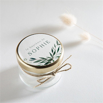 Sticker baptême jolie annonce champêtre - Mise en situation