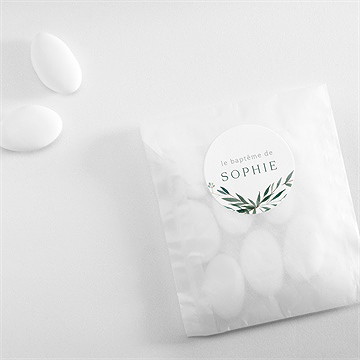 Sticker baptême jolie annonce champêtre - Mise en situation