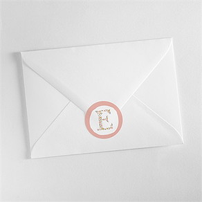 Sticker baptême initiales à motifs