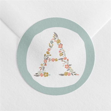 Sticker baptême alphabet original pochon