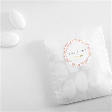 Sticker baptême motif gravure - Mise en situation