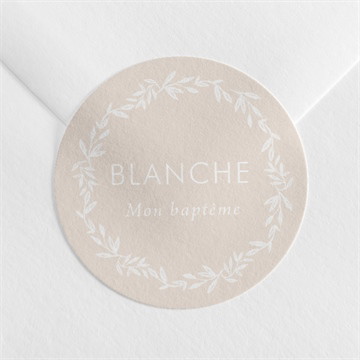 Sticker baptême initiales d'or