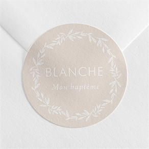 Sticker baptême initiales d'or