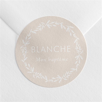 Sticker baptême initiales d'or