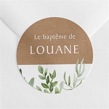 Sticker baptême kraft végétal