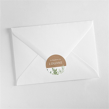 Sticker baptême kraft végétal - Mise en situation