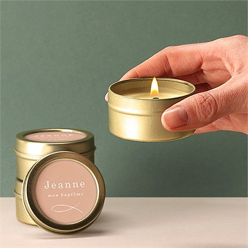 Bougie baptême le souffle - Bougie allumée