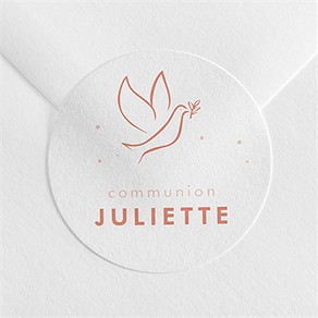 Sticker communion colombe dorée