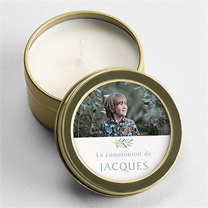 Bougie communion végétal et dorure