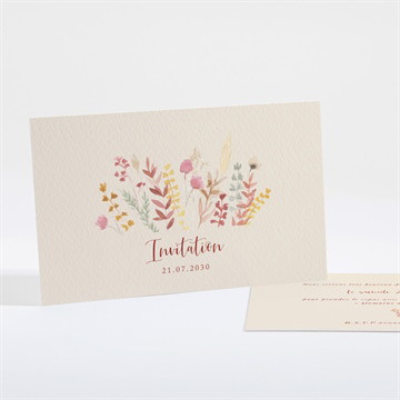 Carton d'invitation mariage élégance champêtre photomaton