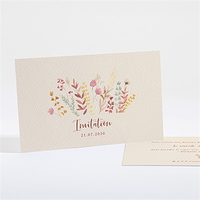 Carton d'invitation mariage élégance champêtre